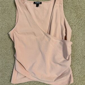 Express Women's Pink Wrap Top